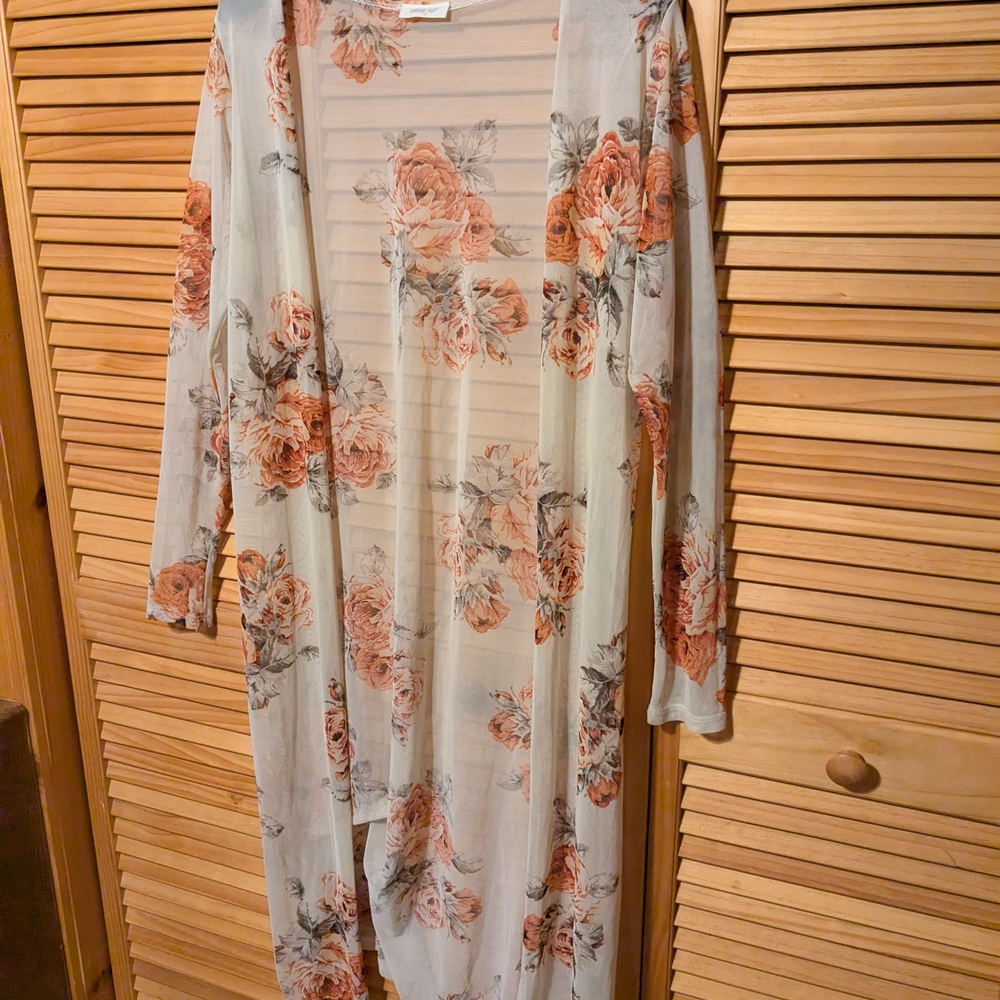 Urban Rose Floral Sheer Cardigan
